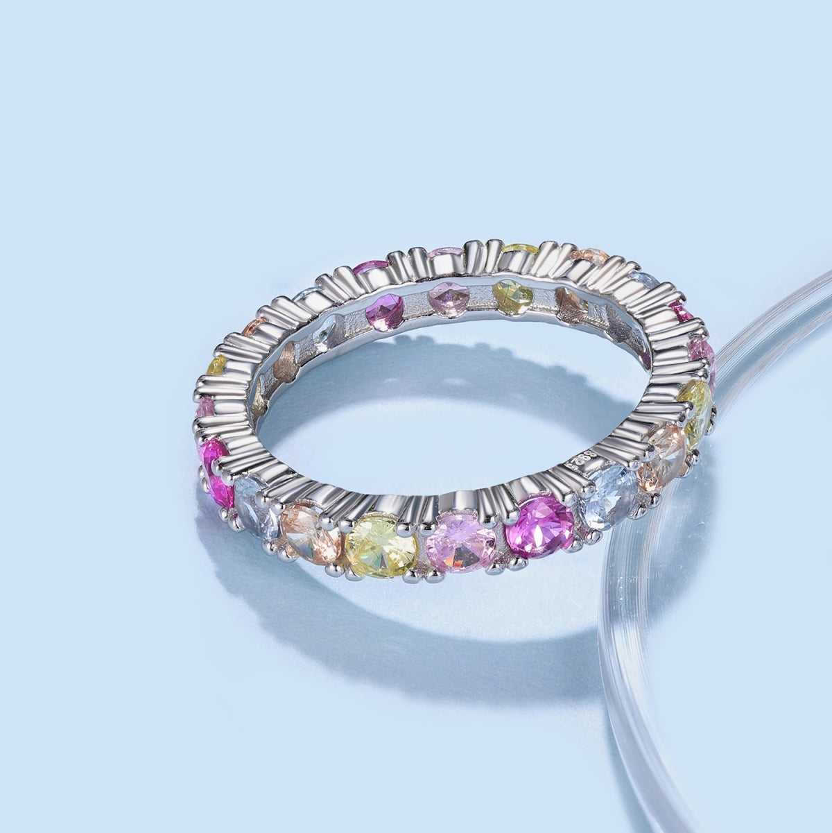 [Lucky Star]Dazzling Lustrous Round Cut Tennis Ring