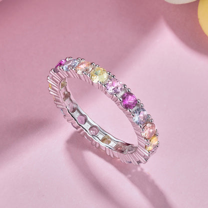 [Lucky Star]Dazzling Lustrous Round Cut Tennis Ring