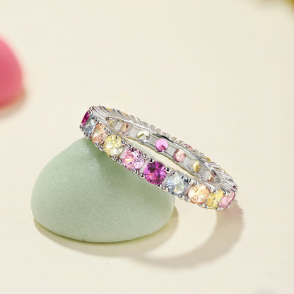 [Lucky Star]Dazzling Lustrous Round Cut Tennis Ring