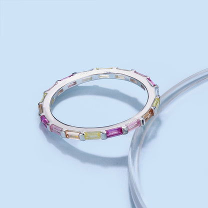 [Lucky Star]Exquisite Multicolored Emerald Cut Daily Ring