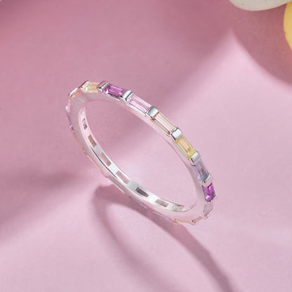 [Lucky Star]Exquisite Multicolored Emerald Cut Daily Ring