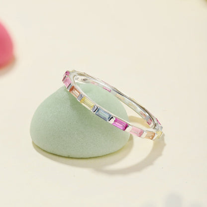 [Lucky Star]Exquisite Multicolored Emerald Cut Daily Ring