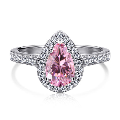 [Lucky Star]1.0 Carat Luxurious Resplendent Water Drop Shape Wedding Ring