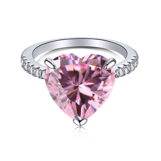 [Lucky Star]6.0 Carat Luxurious Sparkling Romantic Heart Cut Lover Ring