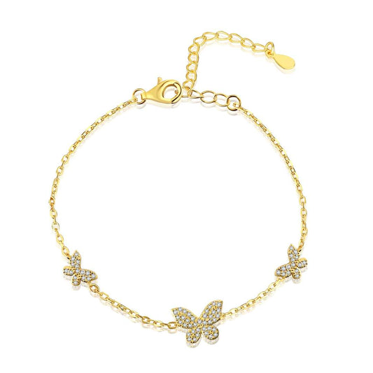 [Lucky Star]Delicate Butterfly Pendant Bracelet