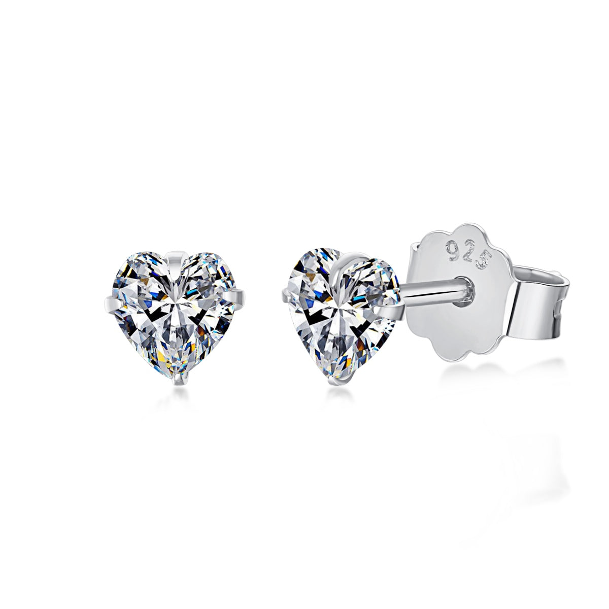[Lucky Star]Sparkling Heart Shaped Simple Earrings