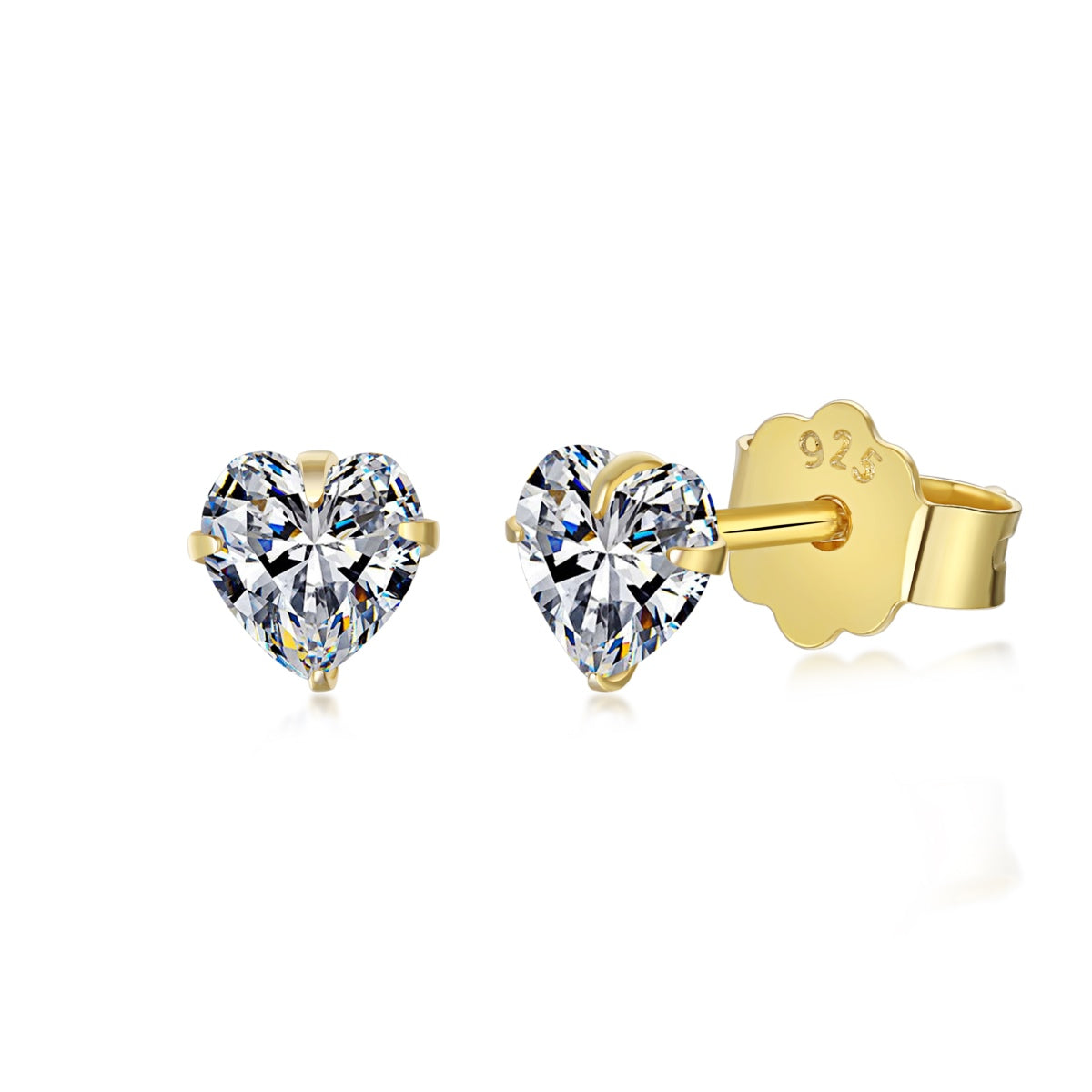 [Lucky Star]Sparkling Heart Shaped Simple Earrings
