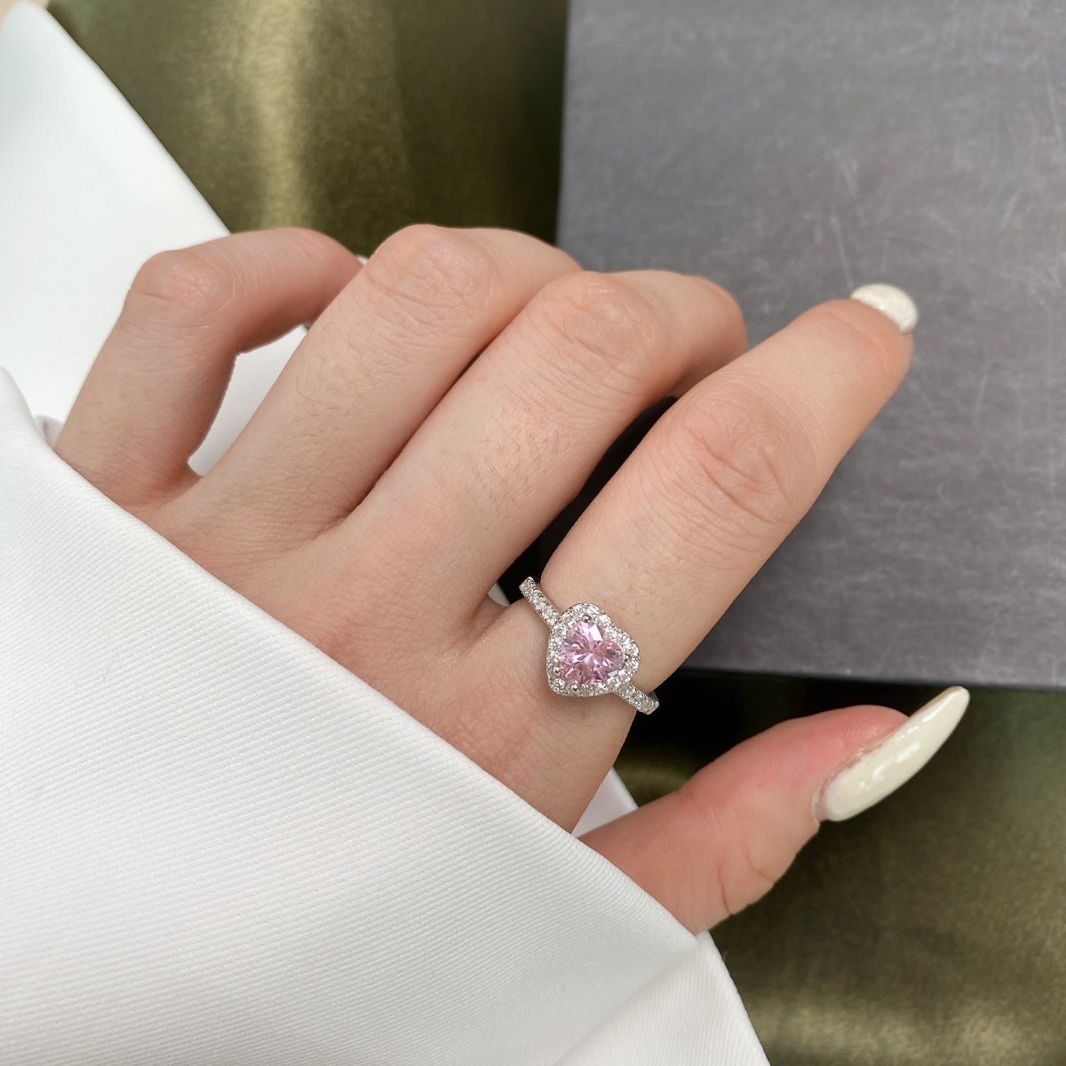[Lucky Star]Eternity Splashy Romantic Heart Shape Lover Ring