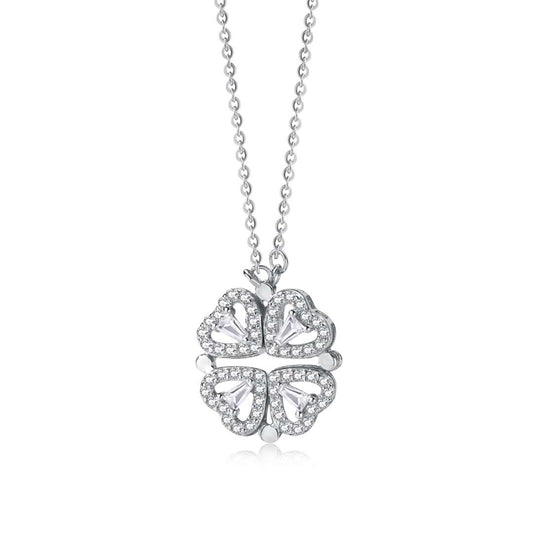 [Lucky Star]Ornate Heart Cut Flower Shape Necklace