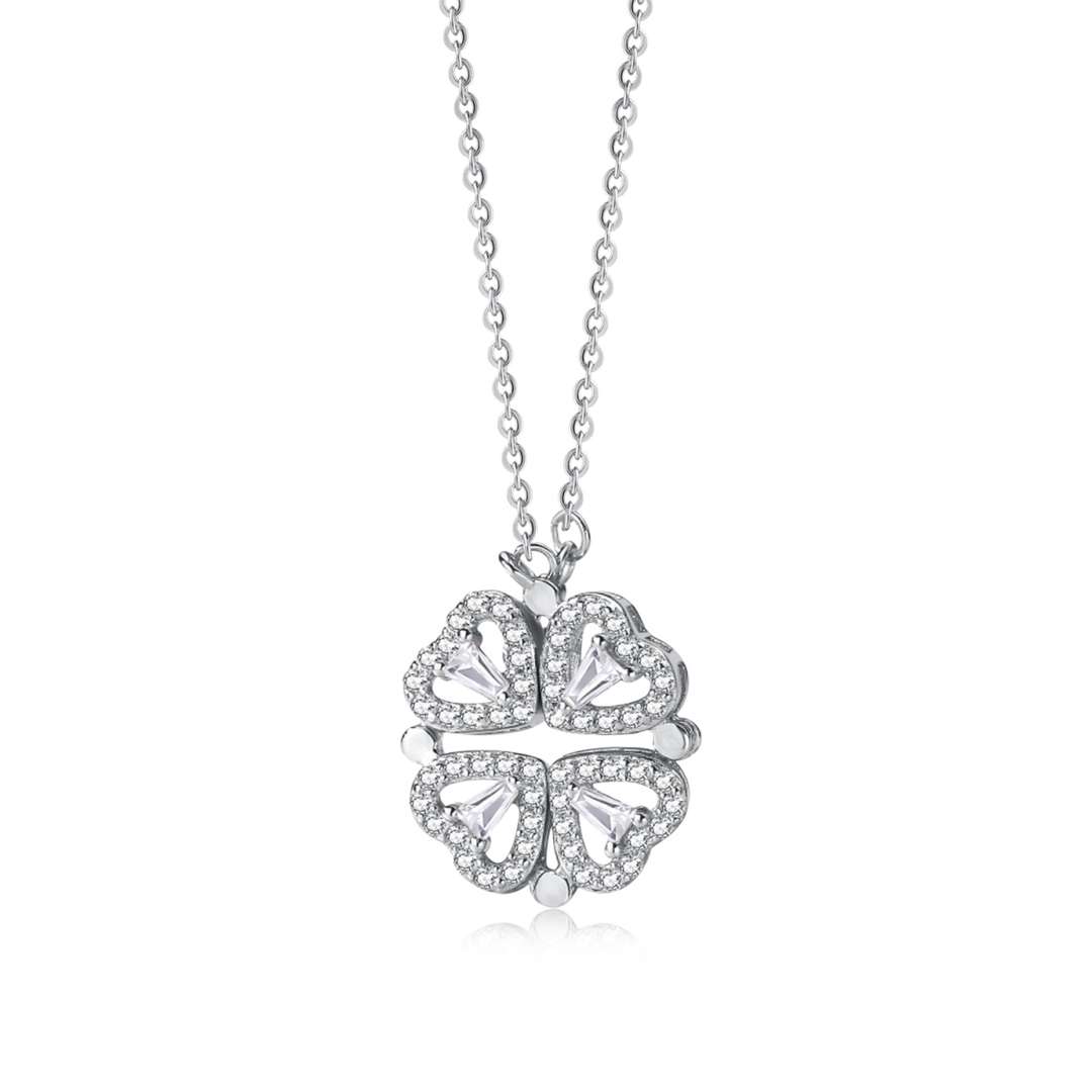 [Lucky Star]Ornate Heart Cut Flower Shape Necklace