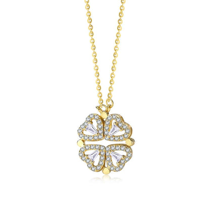 [Lucky Star]Ornate Heart Cut Flower Shape Necklace