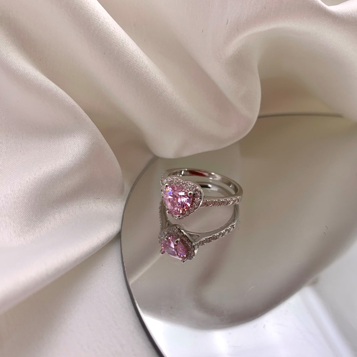 [Lucky Star]Eternity Splashy Romantic Heart Shape Lover Ring