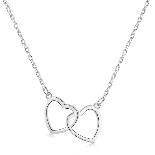 [Lucky Star]Sterling Silver Love Double Ring Necklace