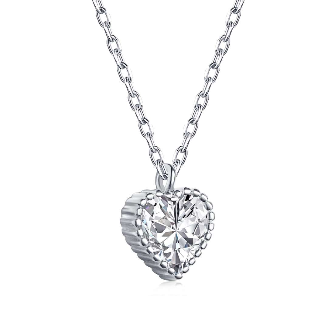[Lucky Star]Ornate Heart Shape Necklace