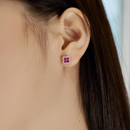 [Lucky Star]Four-Leaf Clover Flower Shaped Earrings