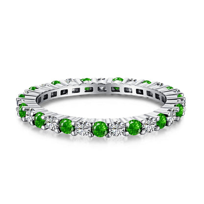 [Lucky Star]Exquisite Colorful Round Cut Tennis Ring