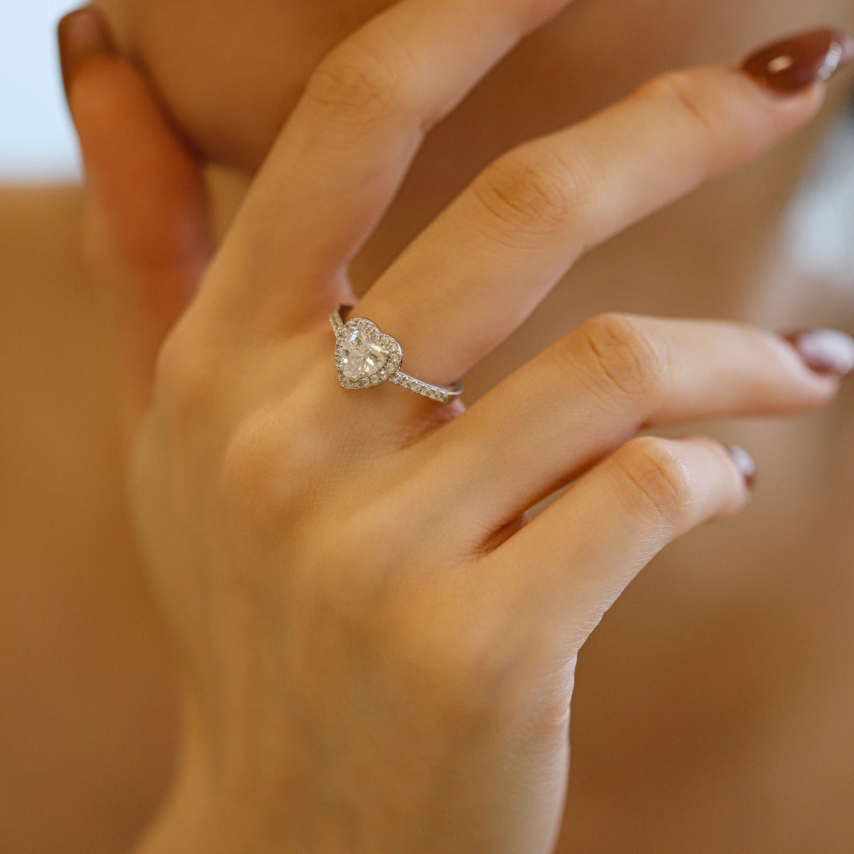 [Lucky Star]Eternity Splashy Romantic Heart Shape Lover Ring