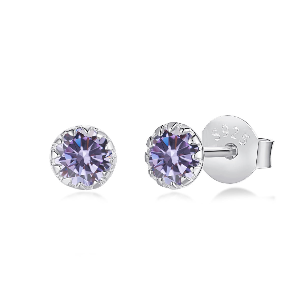[Lucky Star]Sparkling Colorful Round Shape Earrings