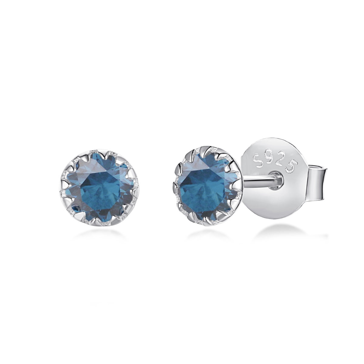 [Lucky Star]Sparkling Colorful Round Shape Earrings