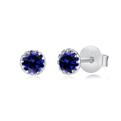 [Lucky Star]Sparkling Colorful Round Shape Earrings