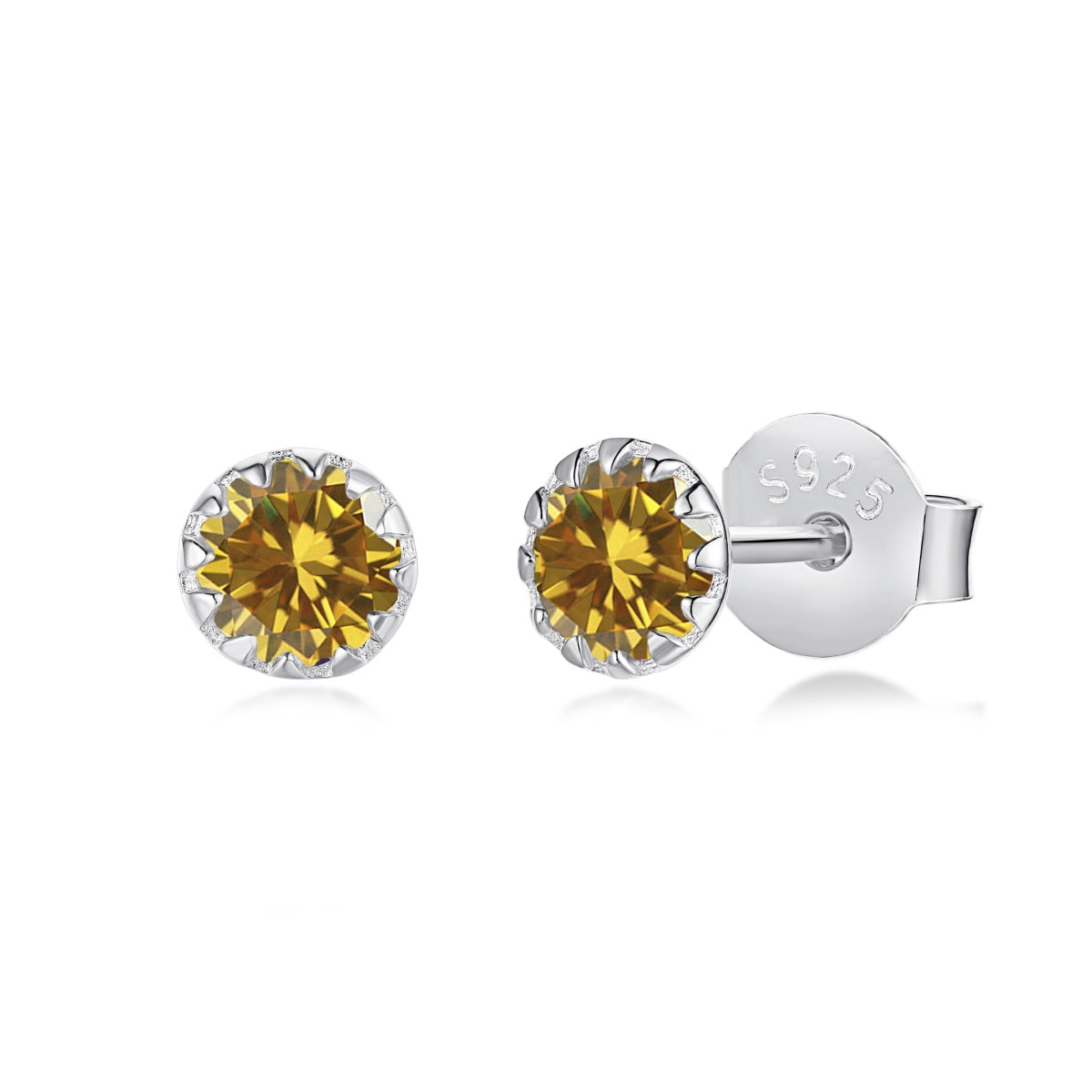 [Lucky Star]Sparkling Colorful Round Shape Earrings