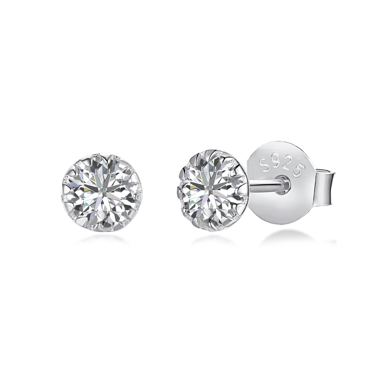[Lucky Star]Sparkling Colorful Round Shape Earrings