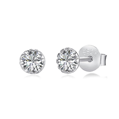 [Lucky Star]Sparkling Colorful Round Shape Earrings