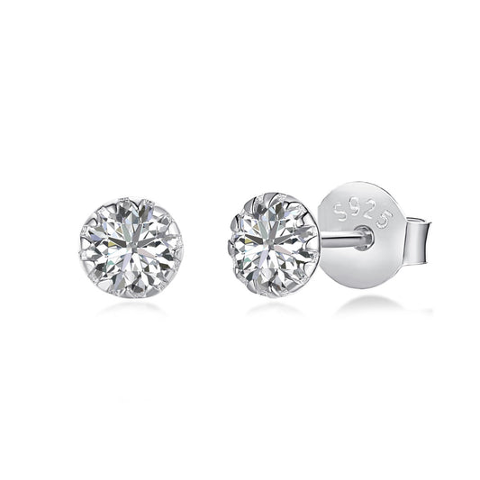[Lucky Star]Sparkling Colorful Round Shape Earrings