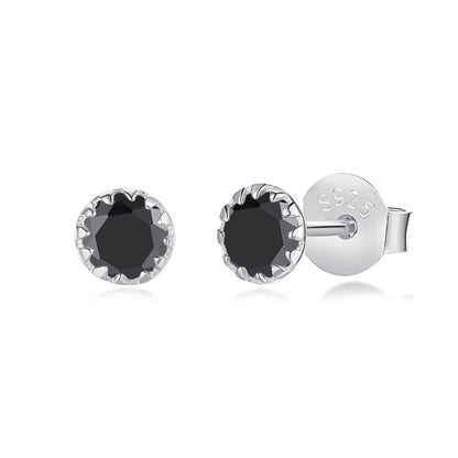 [Lucky Star]Sparkling Colorful Round Shape Earrings