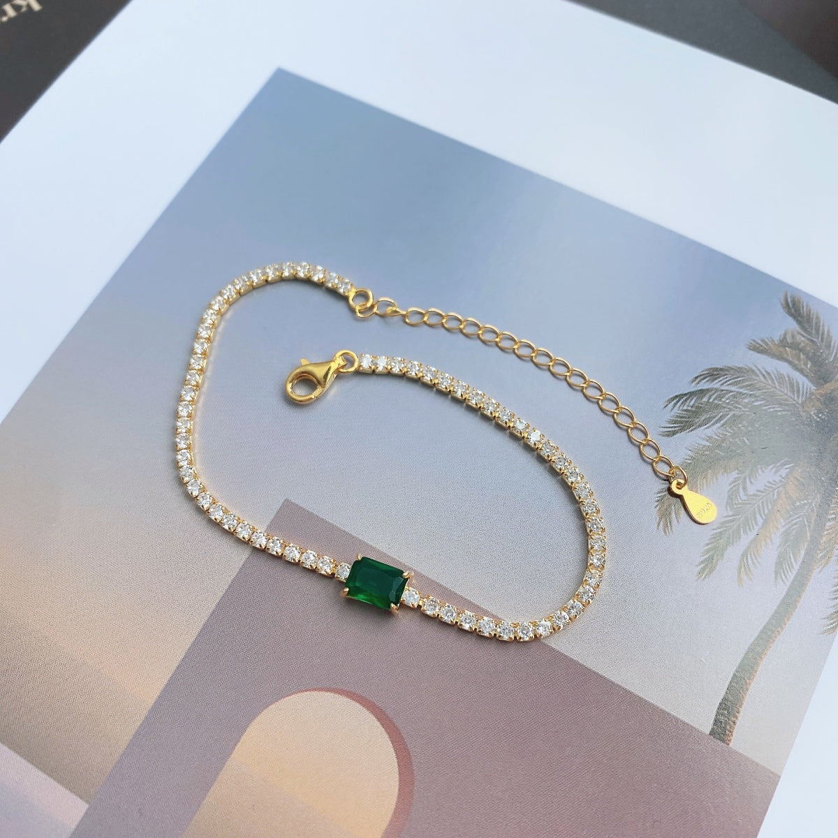 [Lucky Star]1.0 Carat Unique Emerald Cut Banquet Bracelet