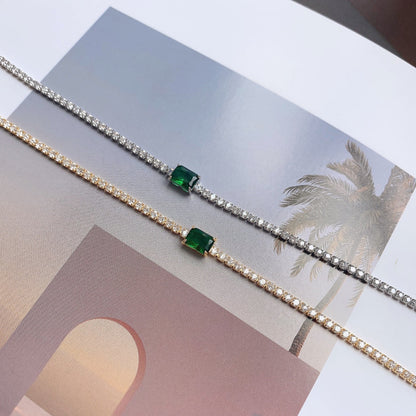 [Lucky Star]1.0 Carat Unique Emerald Cut Banquet Bracelet