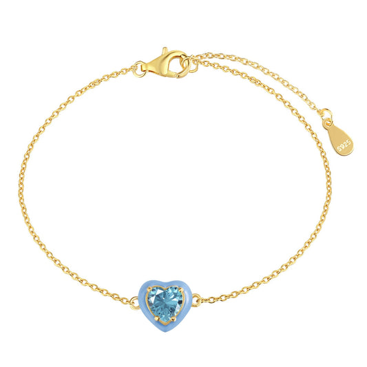 [Lucky Star]Sparkling Romantic Heart Shape Lover Bracelet