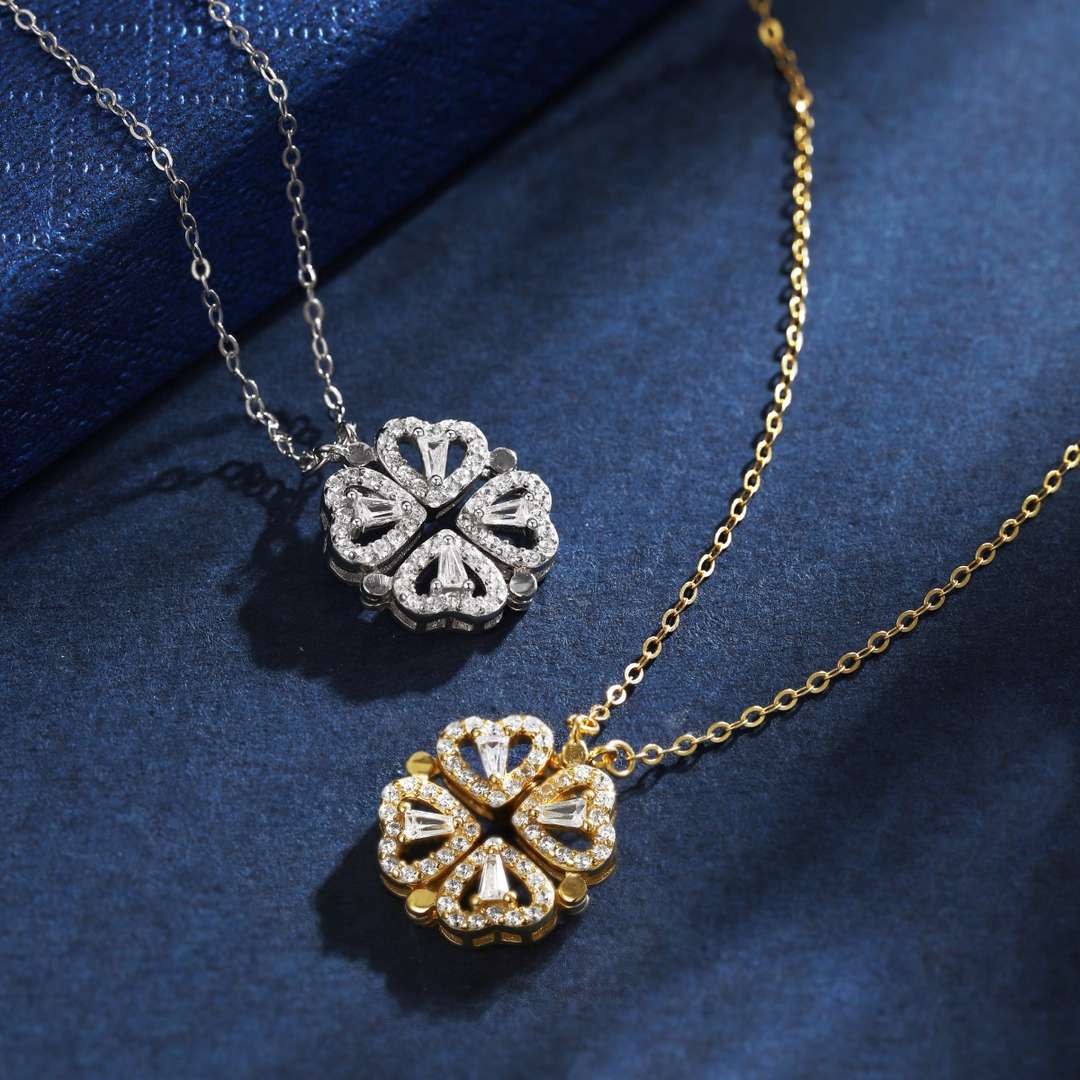 [Lucky Star]Ornate Heart Cut Flower Shape Necklace