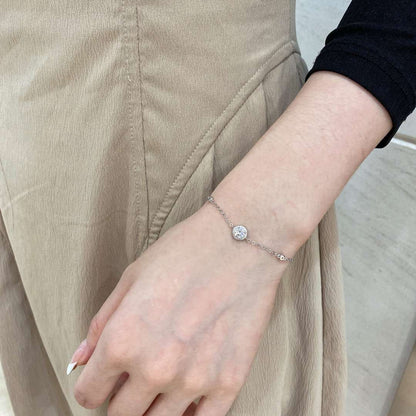 [Lucky Star]Dazzling Round Cut Shape Bracelet
