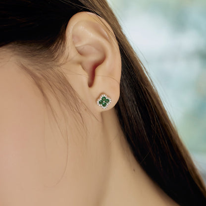 [Lucky Star]Four-Leaf Clover Flower Shaped Earrings
