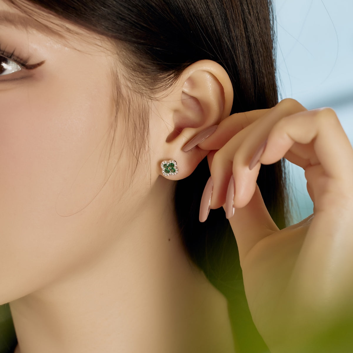 [Lucky Star]Four-Leaf Clover Flower Shaped Earrings