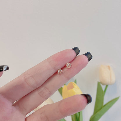 [Lucky Star]Sparkling Colorful Round Shape Earrings