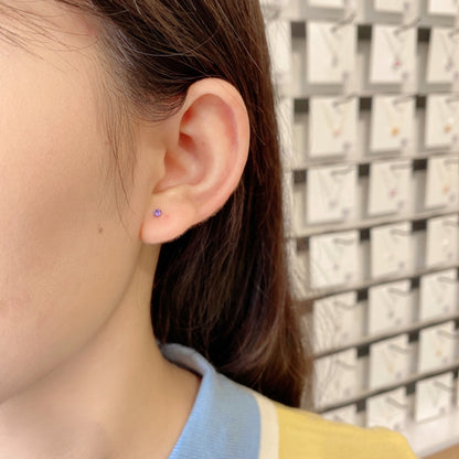 [Lucky Star]Delicate Solitaire Earrings