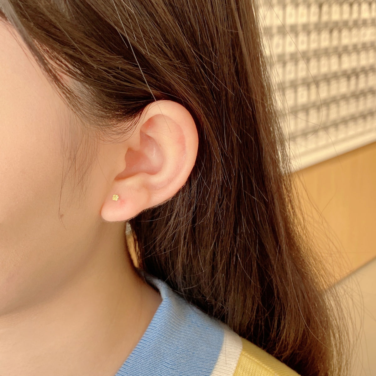 [Lucky Star]Delicate Solitaire Earrings