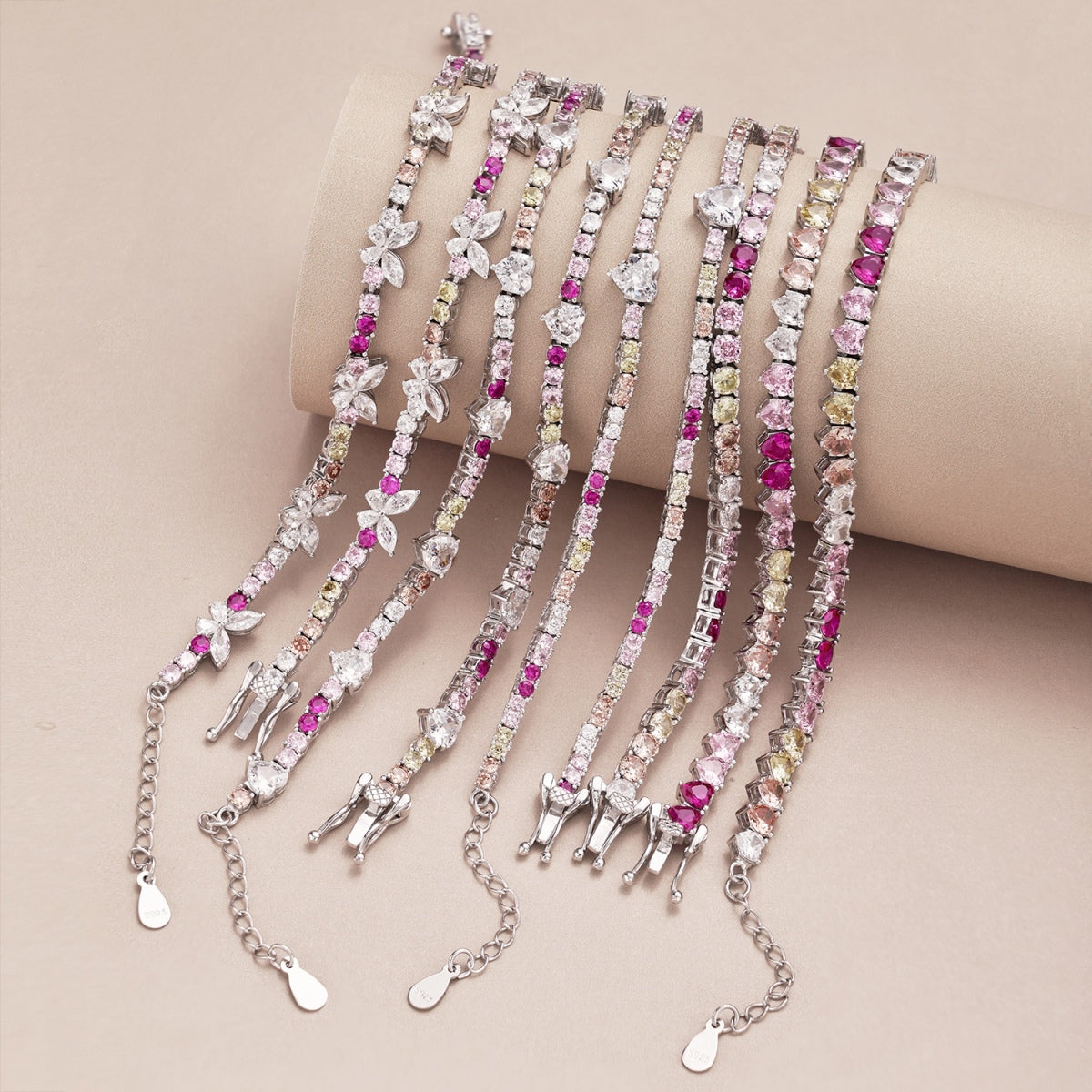 [Lucky Star]Romantic Heart Shape Round Cut Lover Bracelet