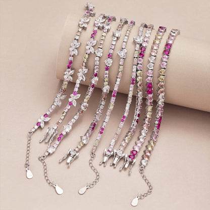 [Lucky Star]Romantic Heart Shape Round Cut Lover Bracelet