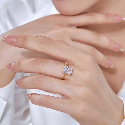 [Lucky Star]4.0 Carat Ornate Enchanting Radiand Cut Banquet Ring