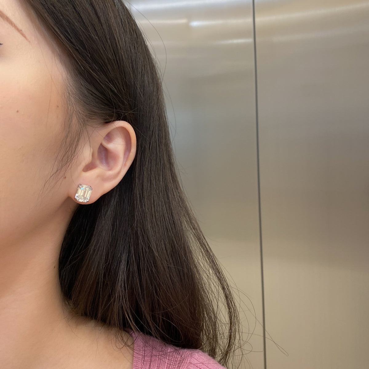 [Lucky Star]Dazzling Square Shape Earrings