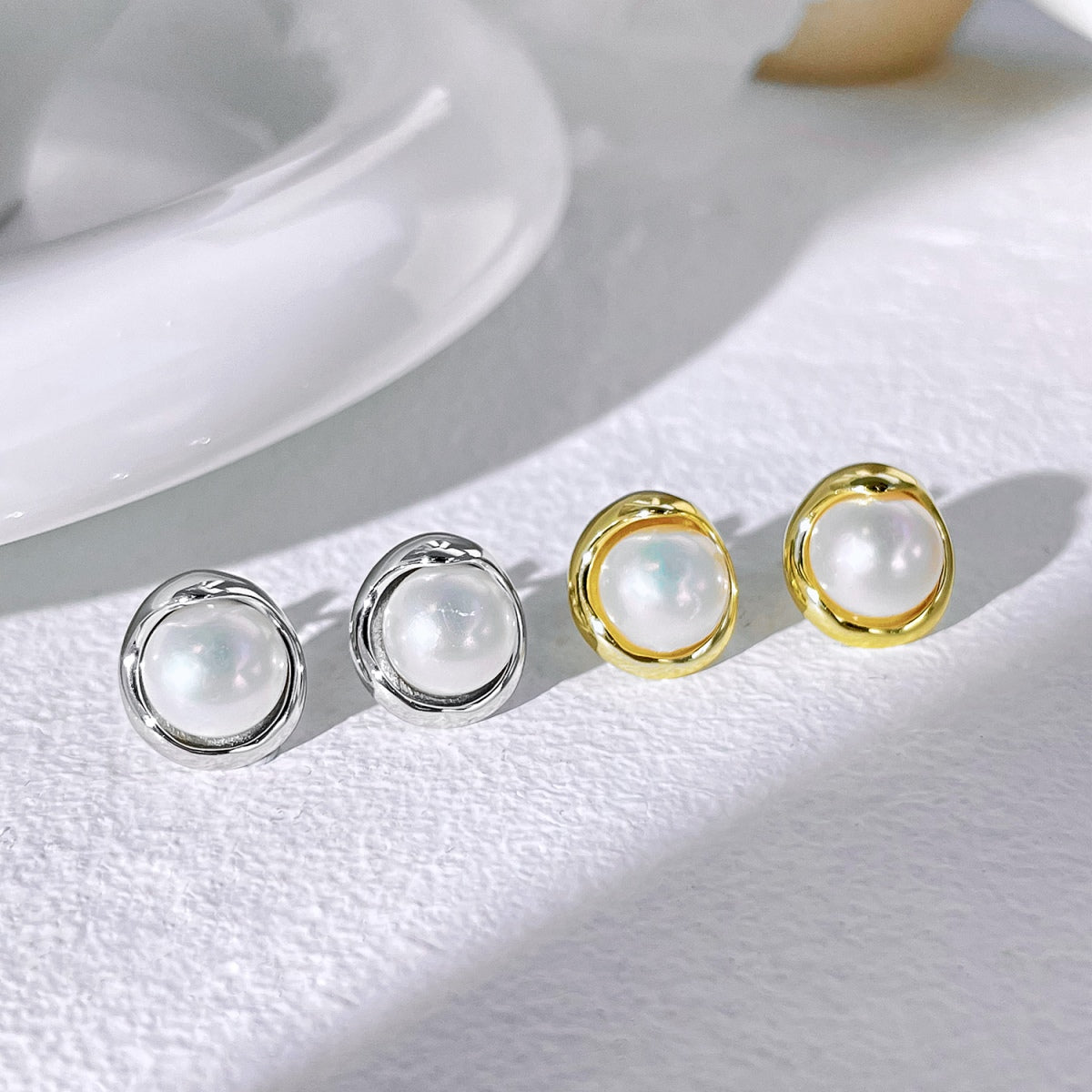 [Lucky Star]Dainty Bread Pearl Earrings