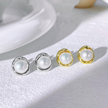 [Lucky Star]Dainty Bread Pearl Earrings