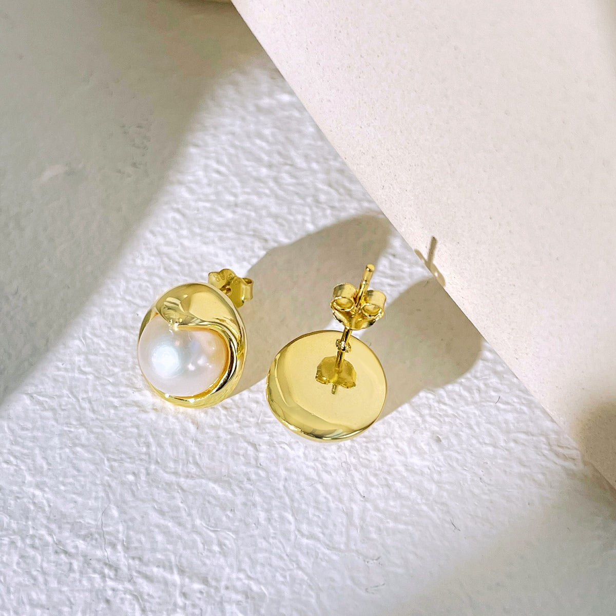 [Lucky Star]Dainty Bread Pearl Earrings