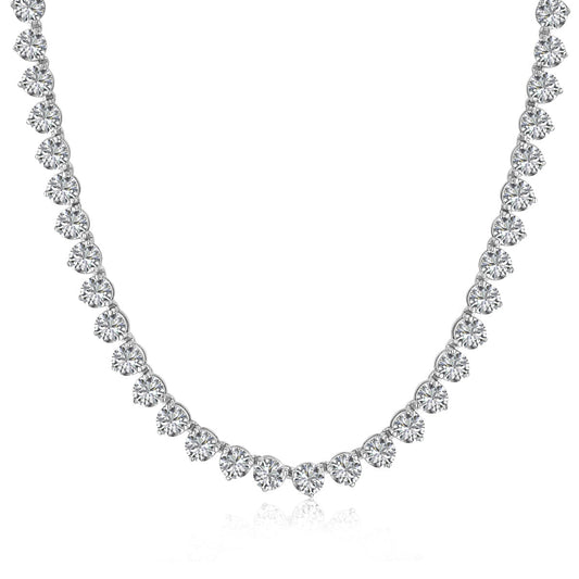 [Lucky Star]Ornate Heart Cut Tennis Necklace