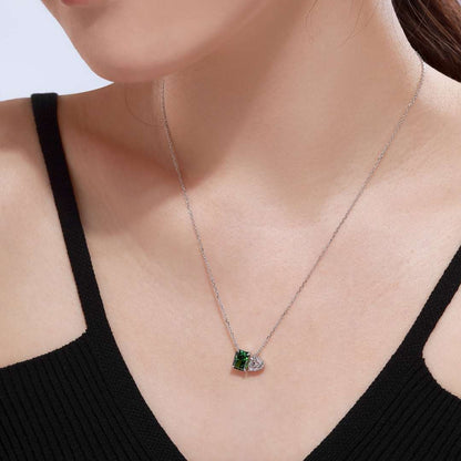 [Lucky Star]Dazzling Square & Heart Shape Necklace