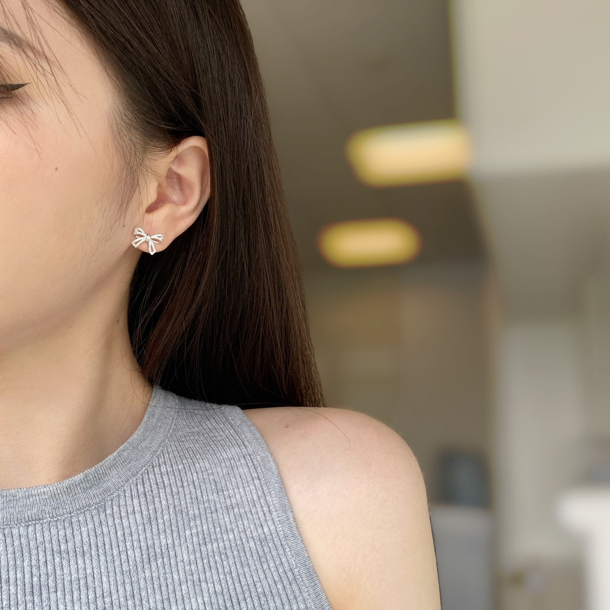 [Lucky Star]Dainty Bow Shape Earrings