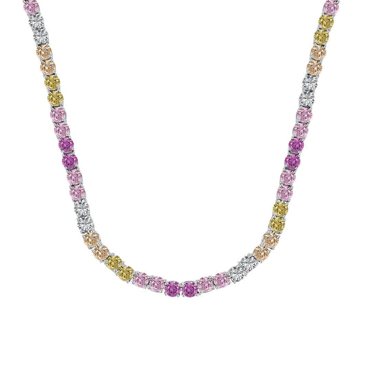 [Lucky Star]Delicate Colorful Tennis Necklace